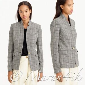 J Crew Regent Blazer Glen Plaid Wool Size 2